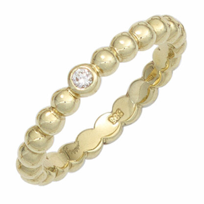 Ring Kügelchen-Optik 585 Gelbgold mit Brillant