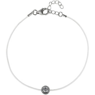 Armband mit Anhänger rund Silikon mit 925 Silber und Zirkonia weiß
