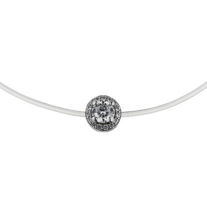 Armband mit Anhänger rund Silikon mit 925 Silber und Zirkonia weiß – Bild 3
