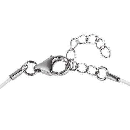 Armband mit Anhänger rund Silikon mit 925 Silber und Zirkonia weiß – Bild 2