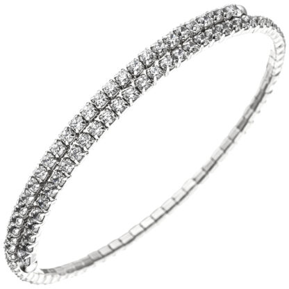 Armreif flexibel 925 Silber mit 96 Zirkonia weiß