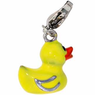 Charm "Ente" Edelstahl und Lack gelb