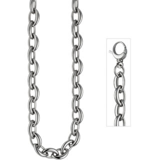 Collier/Ankerkette in Linsenform Edelstahl 49 cm