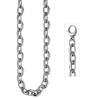 Collier/Ankerkette in Linsenform Edelstahl 49 cm