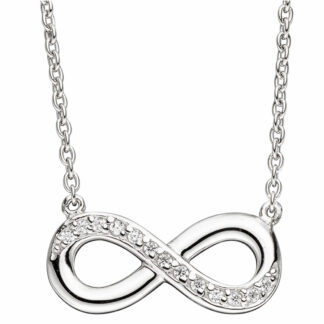 Collier/Ankerkette "unendlich" 925 Silber mit Zirkonia weiß