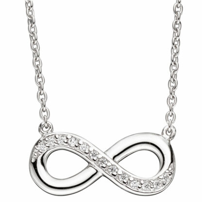 Collier/Ankerkette "unendlich" 925 Silber mit Zirkonia weiß