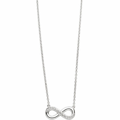 Collier/Ankerkette "unendlich" 925 Silber mit Zirkonia weiß – Bild 2