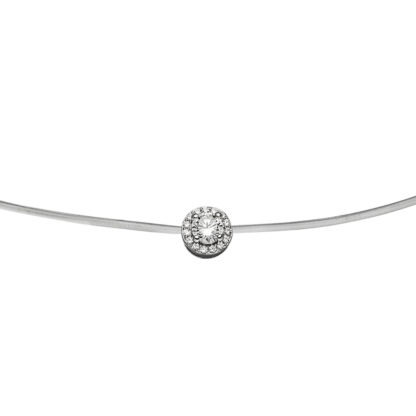 Collier Silikon mit Anhänger 925 Silber mit 16 Zirkonia weiß – Bild 3