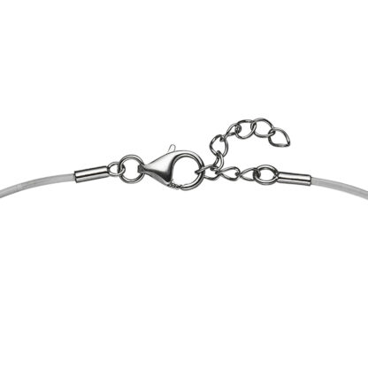 Collier Silikon mit Anhänger 925 Silber mit 16 Zirkonia weiß – Bild 2