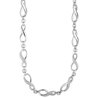 Collier "unendlich" 925 Silber mit Zirkonia weiß 48 cm