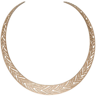 Halsreif "Nativ Design" Edelstahl/PVD rotgoldfarben offen