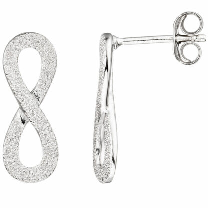 Ohrstecker "unendlich" 925 Silber mit Struktur