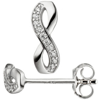 Ohrstecker "unendlich" 925 Silber mit weißen Zirkonia