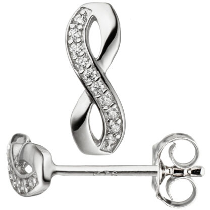 Ohrstecker "unendlich" 925 Silber mit weißen Zirkonia