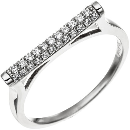 Ring 925 Silber gerade mit 35 Zirkonia weiß