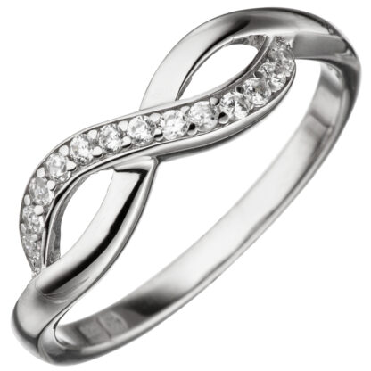Ring "unendlich" 925 Silber mit Zirkonia weiß