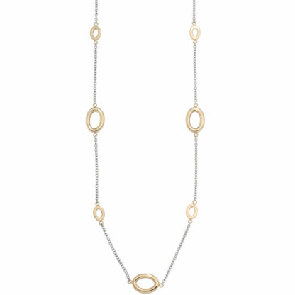 Halskette Edelstahl/PVD gelbgoldfarben Schmuckringe oval
