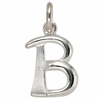 Buchstaben-Anhänger "B" 925 Silber/teilmattiert