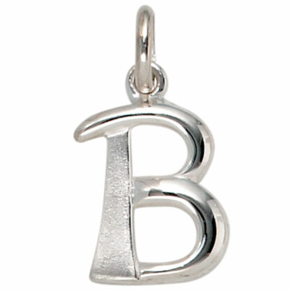 Buchstaben-Anhänger "B" 925 Silber/teilmattiert