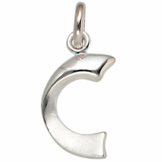 Buchstaben-Anhänger "C" 925 Silber/teilmattiert