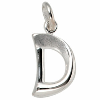 Buchstaben-Anhänger "D" 925 Silber/teilmattiert