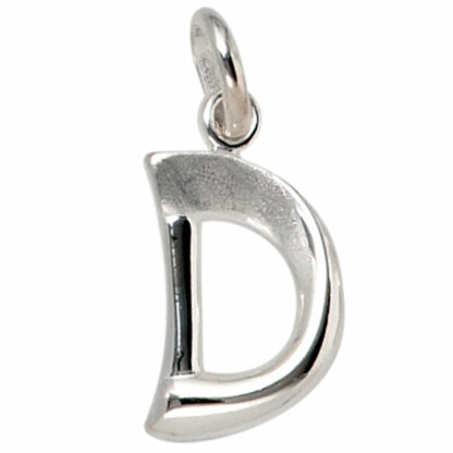Buchstaben-Anhänger "D" 925 Silber/teilmattiert