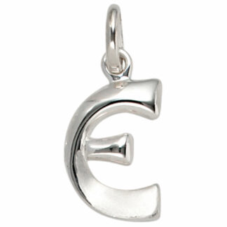 Buchstaben-Anhänger "E" 925 Silber/teilmattiert