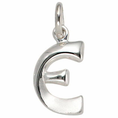 Buchstaben-Anhänger "E" 925 Silber/teilmattiert