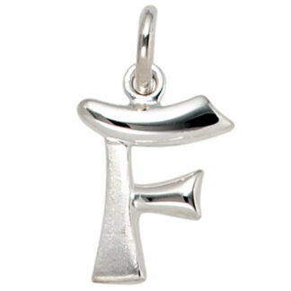 Buchstaben-Anhänger "F" 925 Silber/teilmattiert