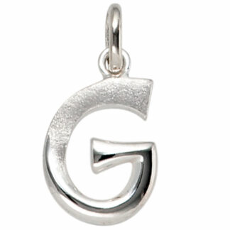 Buchstaben-Anhänger "G" 925 Silber/teilmattiert