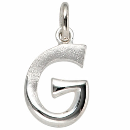 Buchstaben-Anhänger "G" 925 Silber/teilmattiert
