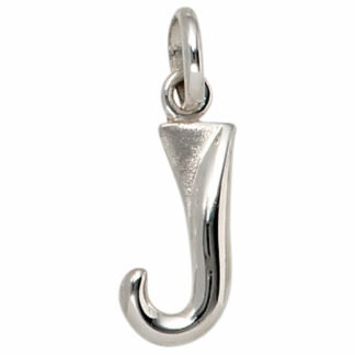 Buchstaben-Anhänger "J" 925 Silber/teilmattiert