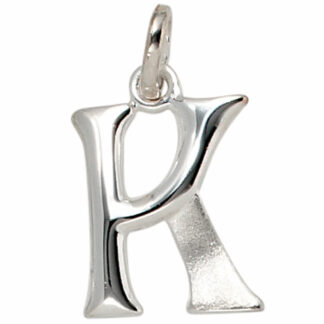 Buchstaben-Anhänger "K" 925 Silber/teilmattiert