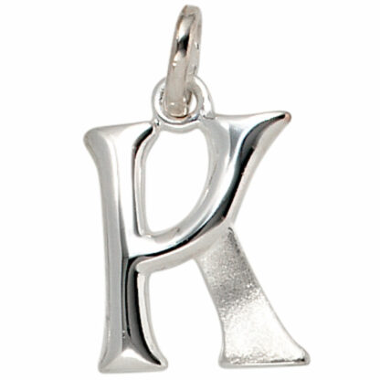 Buchstaben-Anhänger "K" 925 Silber/teilmattiert