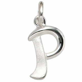 Buchstaben-Anhänger "P" 925 Silber/teilmattiert