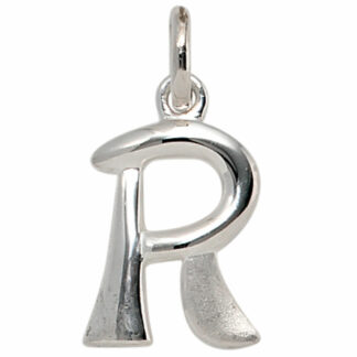 Buchstaben-Anhänger "R" 925 Silber/teilmattiert
