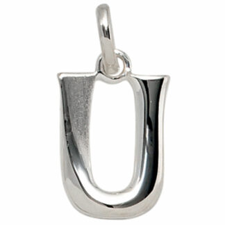 Buchstaben-Anhänger "U" 925 Silber/teilmattiert