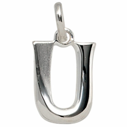 Buchstaben-Anhänger "U" 925 Silber/teilmattiert