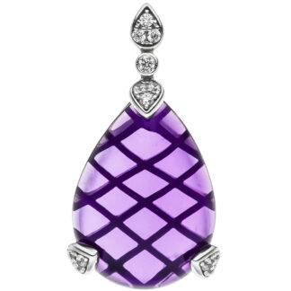 Anhänger "Tropfen" 925 Silber mit Amethyst und Zirkonia weiß