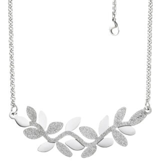 Collier "Blätter" Edelstahl mit Glitzereffekt