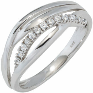 Ring 333 Weißgold mit Zirkonia weiß