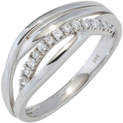 Ring 333 Weißgold mit Zirkonia weiß