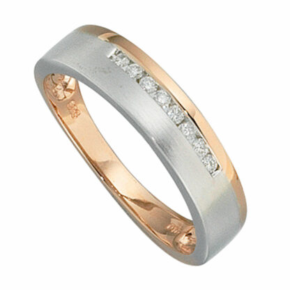 Ring Bicolor 585 Weiß-/Rotgold mit Brillanten 0,10 ct.