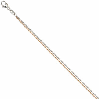 Collier/Erbskette 585 Rot-/Weißgold Bicolor
