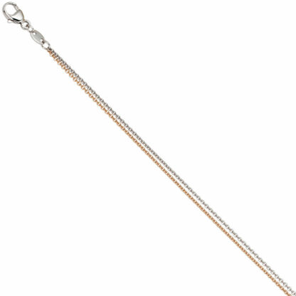 Collier/Erbskette 585 Rot-/Weißgold Bicolor
