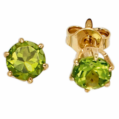 Ohrstecker 585 Gelbgold mit 2 Peridoten Solitär