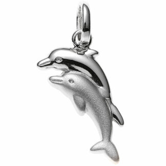 Kinder Anhänger "Delfine" 925 Silber/teilmattiert