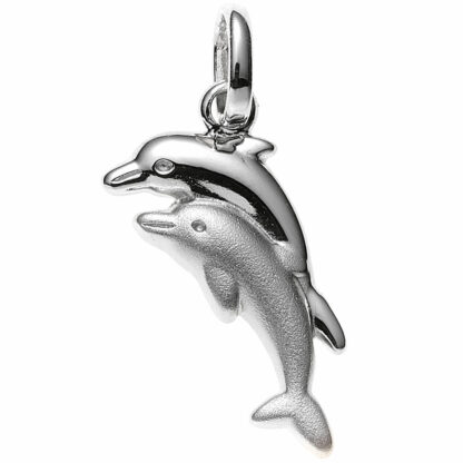 Kinder Anhänger "Delfine" 925 Silber/teilmattiert