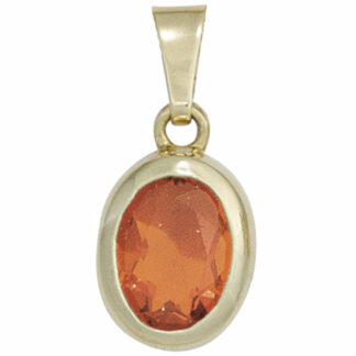 Anhänger oval 585 Gelbgold mit Feueropal