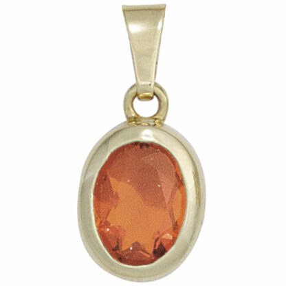 Anhänger oval 585 Gelbgold mit Feueropal